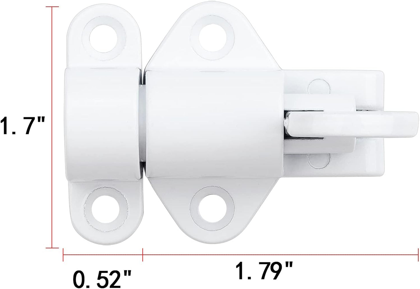 8 Packs Self-Closing Latches，White Spring Door Lock，Resilient Bolt Latch Aluminum Alloy Safety