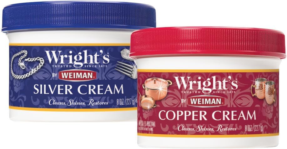Wright's Silver and Copper Cleaner and Polish - 8 Ounce Each - Premium Metal Polish Silver Copper