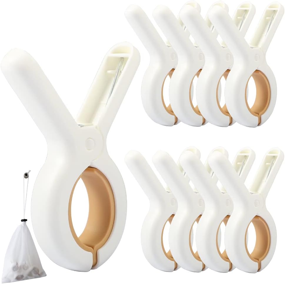 9 PCS Beach Chairs Towel Clips,Quilt Drying Clip, Plastic Clothespins, Strong Grip Holder to Dry