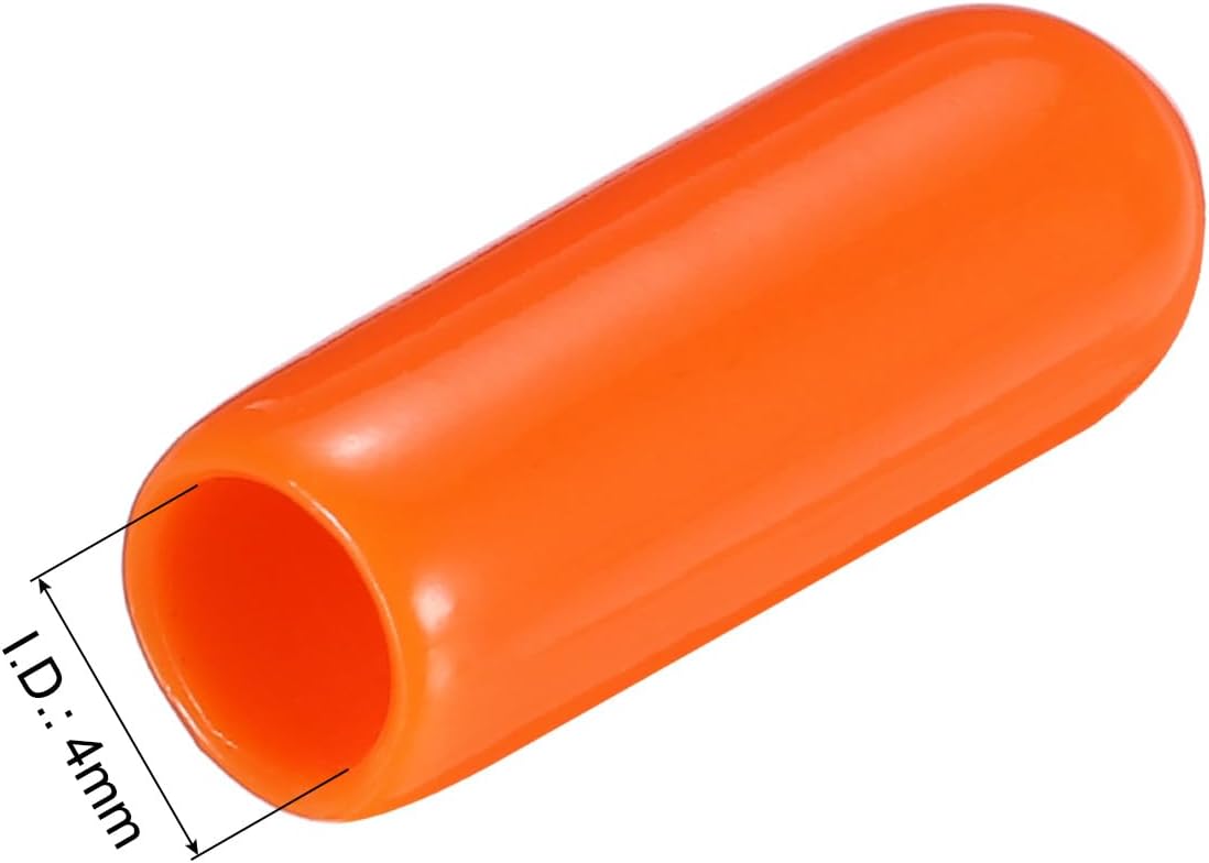 uxcell 20pcs Rubber End Caps 4mm(0.2") ID Vinyl PVC Round Tube Bolt Cap Cover Screw Thread