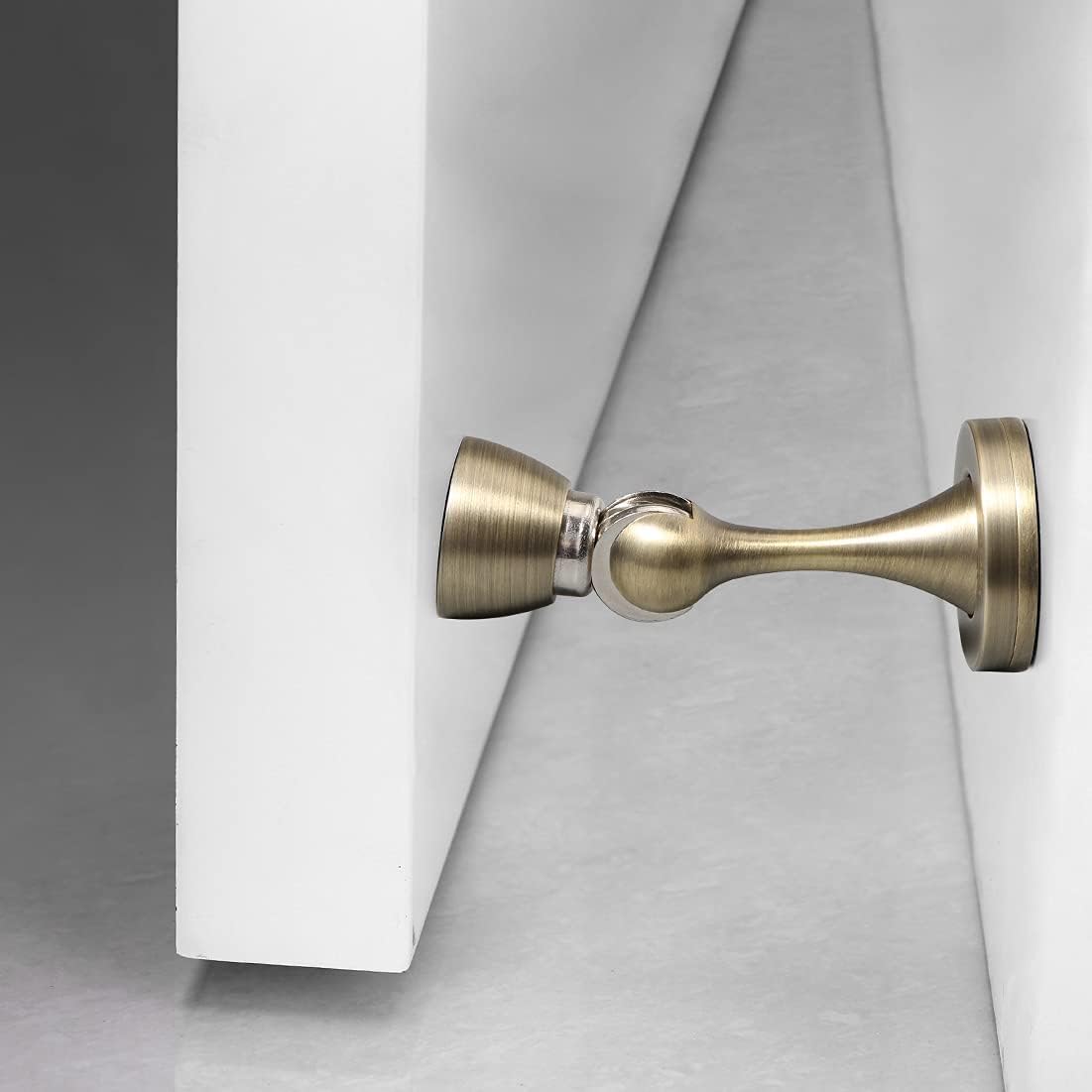 YAGU Door Stopper 1 Pack Magnetic, Zinc Alloy Brushed Bronze Door Stops Catch Holder Wall Floor