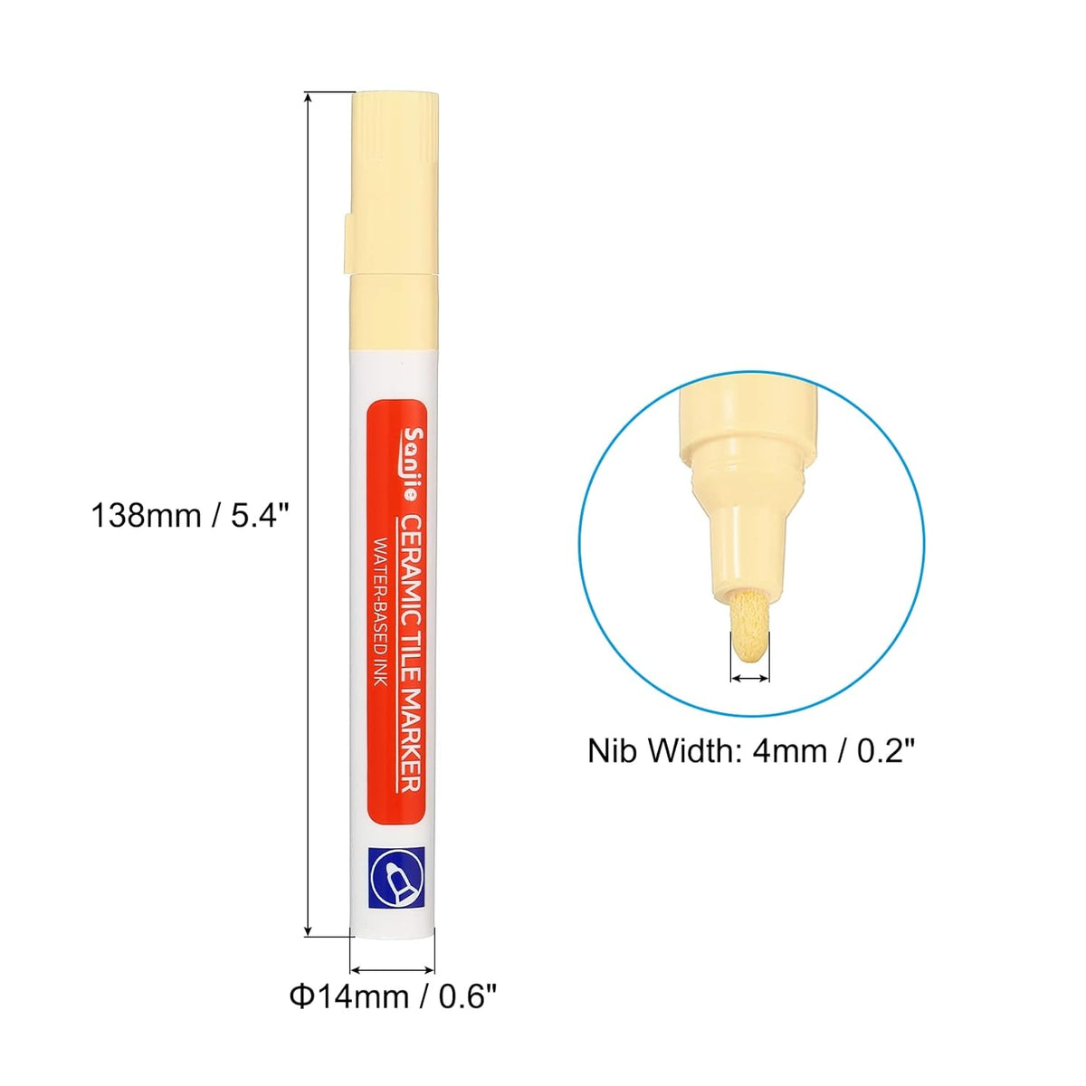 PATIKIL Grout Pen, 4 Pack Beige Tile Marker Waterproof Grout Sealer Pen Tile Repair Pens Paint Pens