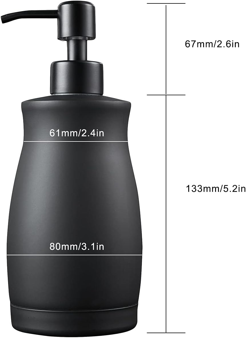 304 Stainless Steel Countertop Black Soap Dispenser Rust Resistant Leak-Proof Liquid Hand Sanitizer