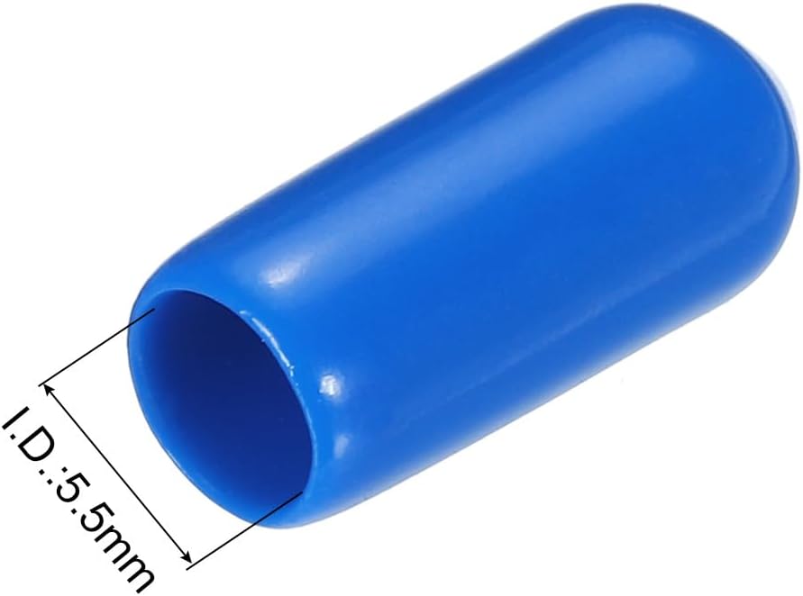 uxcell 20pcs Rubber End Caps 5.5mm ID Vinyl PVC Round Tube Bolt Cap Cover Screw Thread Protectors