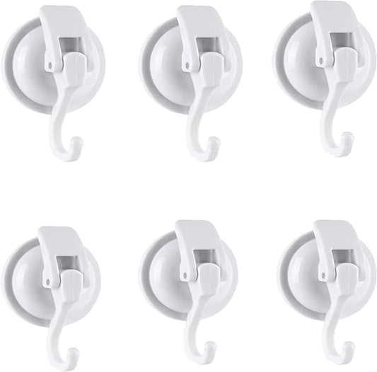Heavy Duty Suction Cup Hooks for Shower, Bathroom Robe - Vacuum Glass Hooks, Reusable, No Hole