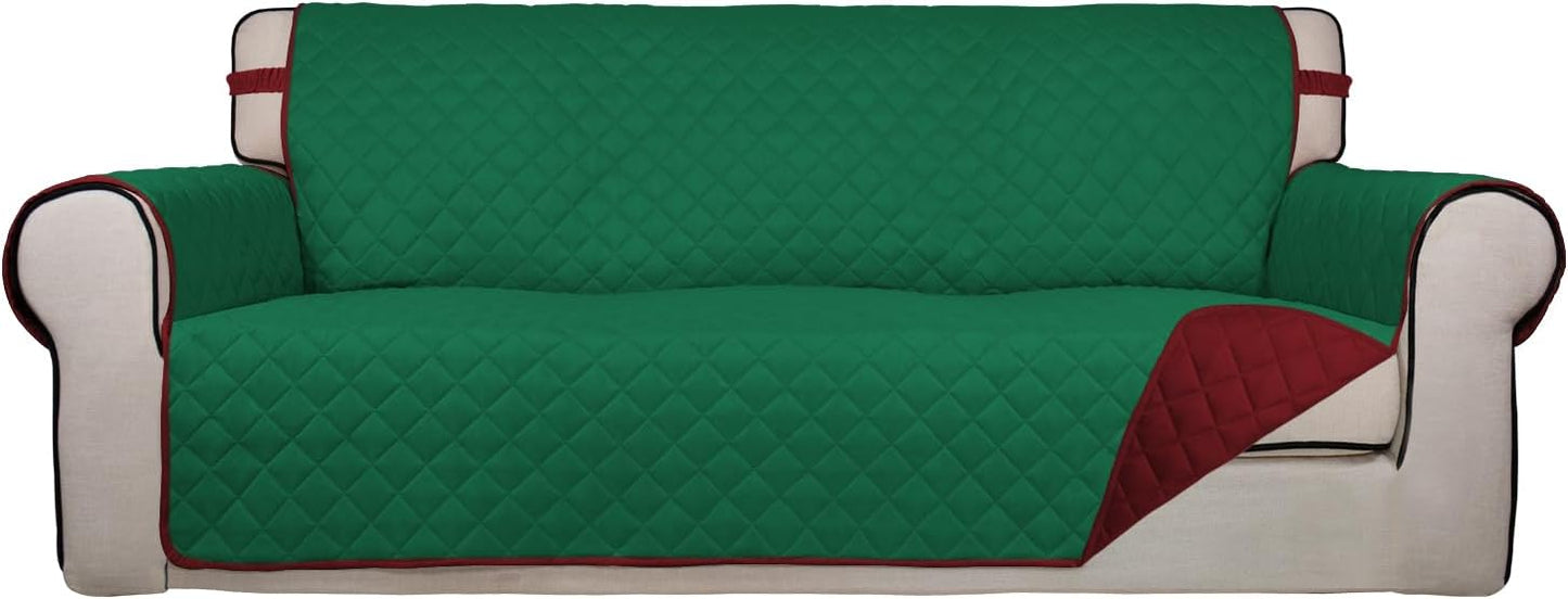 PureFit Reversible Quilted Sofa Cover, Water Resistant Slipcover Furniture Protector, Washable