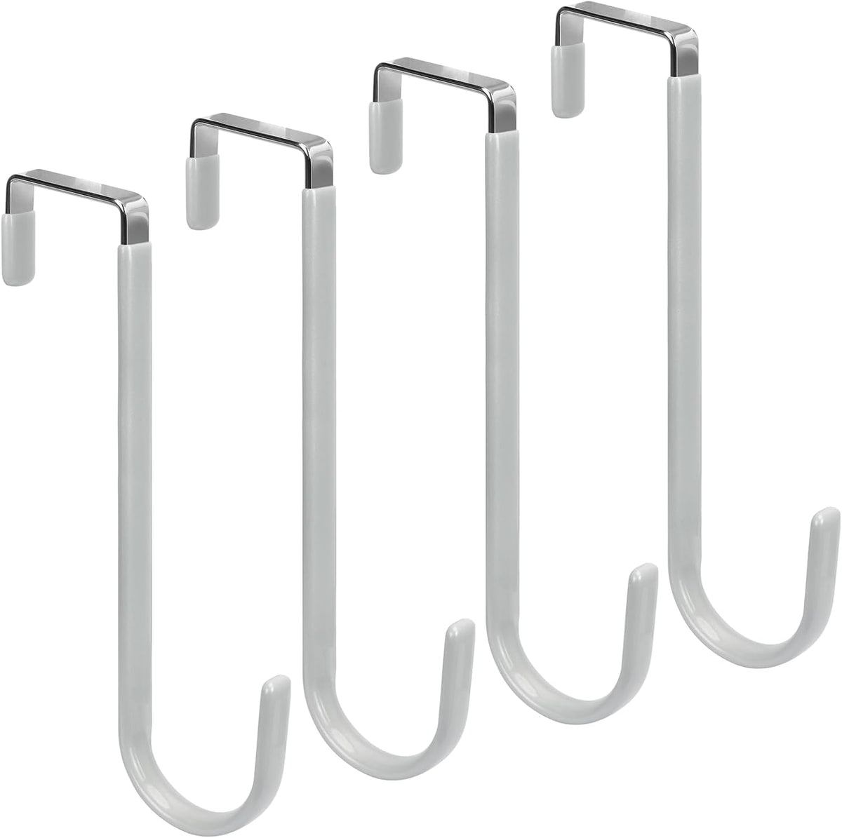 FYY Over The Door Hooks - 4 Pack Upgraded Long Door Hangers Hooks with Rubber Prevent Scratches