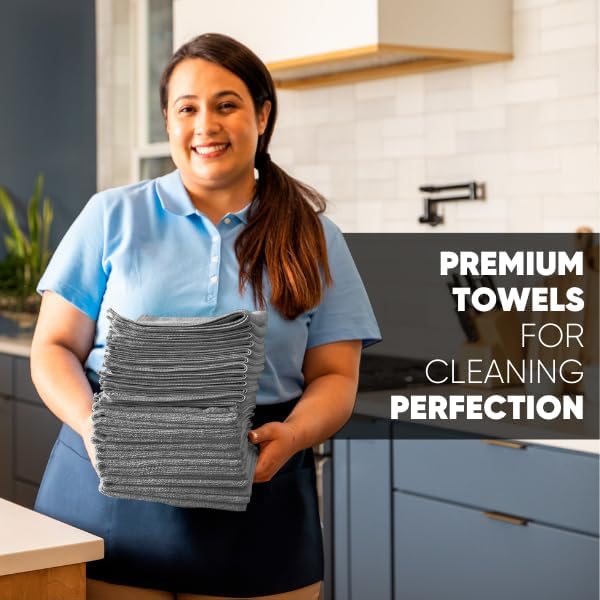 Microfiber Wholesale 12x12 Inch Pro Multi-Surface Microfiber Cleaning Cloths | Premium Towels for