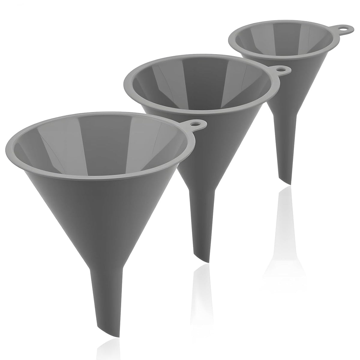 3Piece Plastic Kitchen Funnel Set, Multifunctional Funnels for Filling Bottles Canning Car Oil