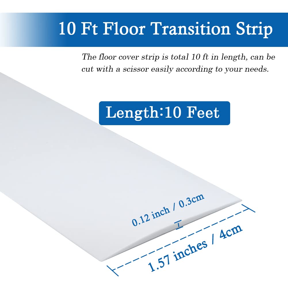 Floor Transition Strip Self Adhesive Floor Cover Strips Laminate 1.57" Wide Vinyl Flat Divider