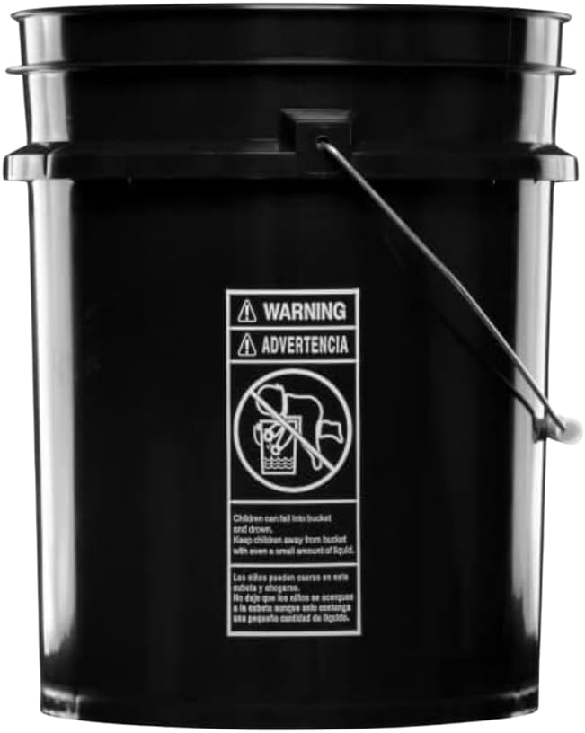 House Naturals 5 Gallon Premium HPDE Plastic Bucket - Made in USA Food Grade Storage Container, BPA