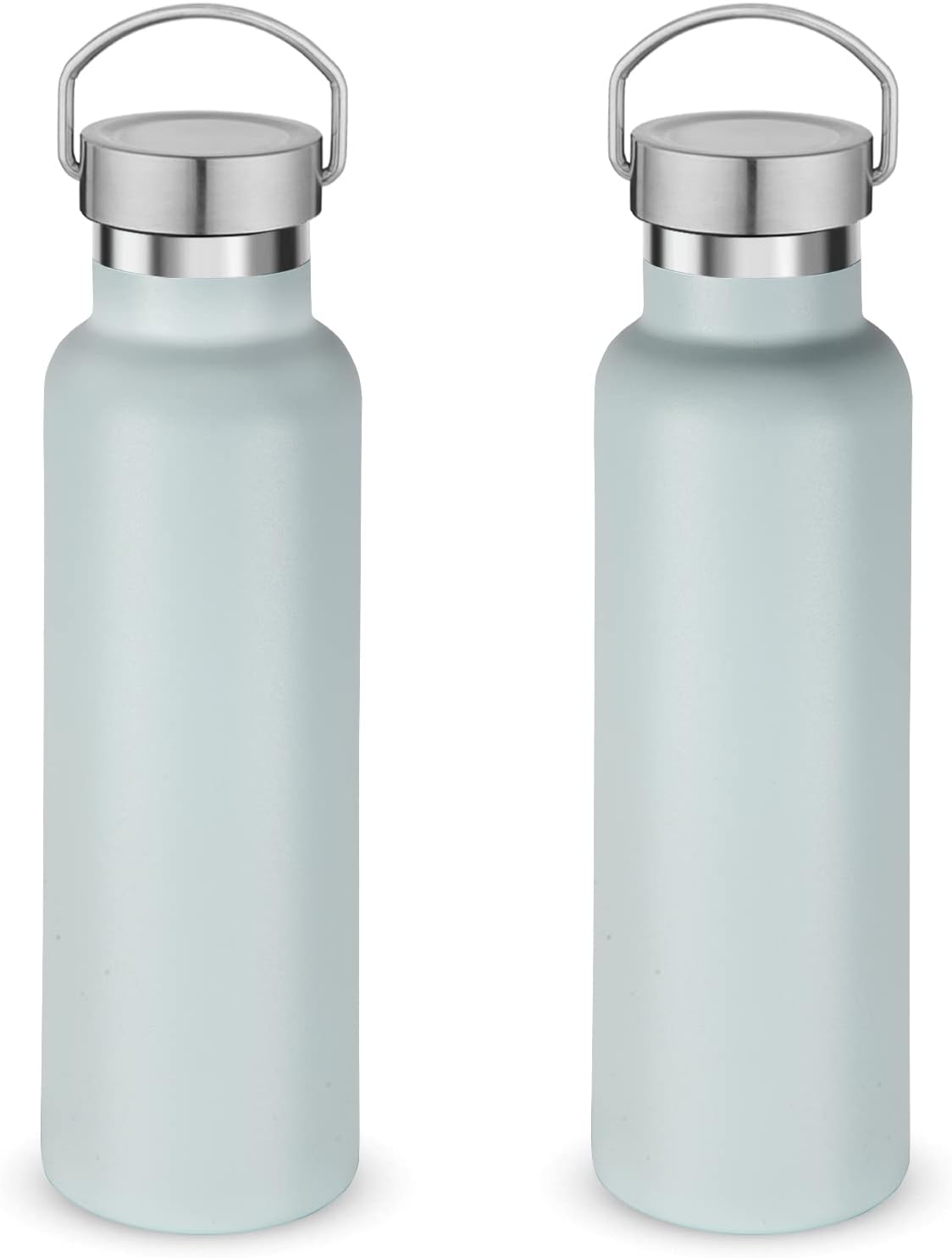 Neihepal 20 oz Insulated Water Bottles Bulk 2 Pack,Stainless Steel Double Wall Sport Bottle with
