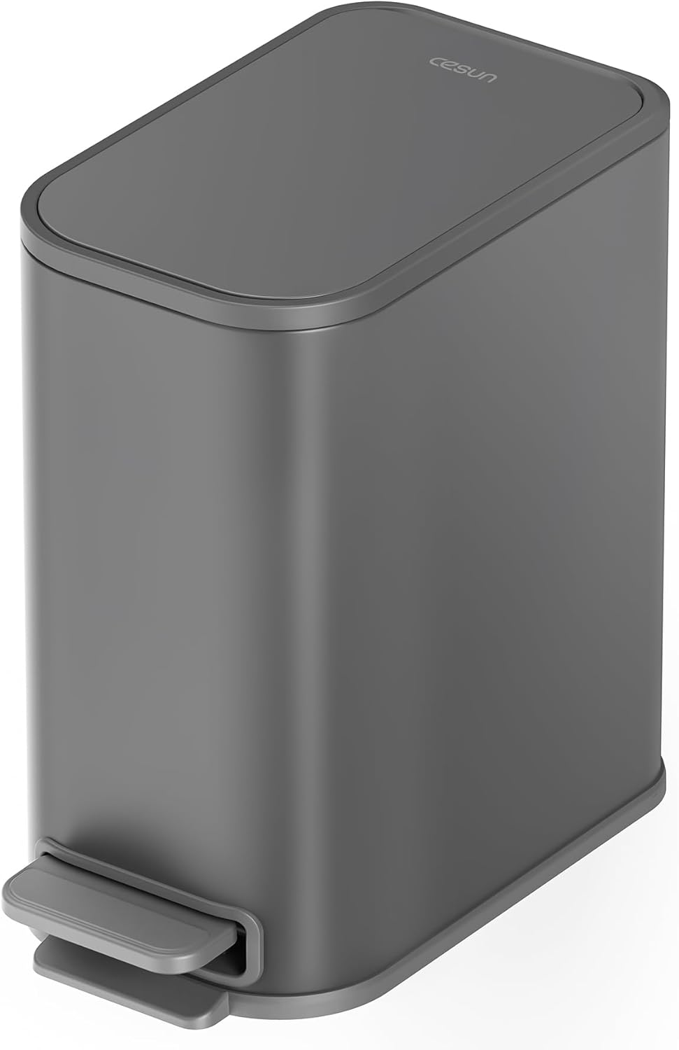 Cesun Small Bathroom Trash Can with Lid Soft Close, Step Pedal, 5 Liter / 1.3 Gallon Stainless