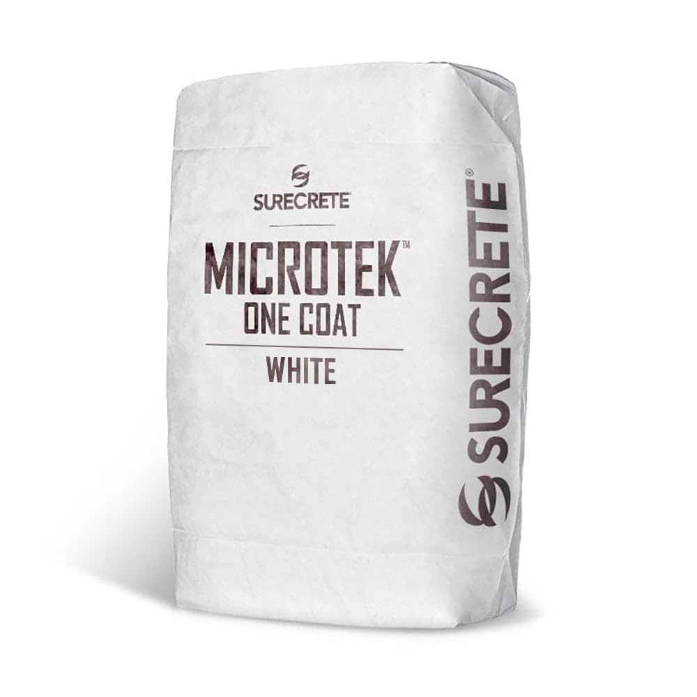 SureCrete MicroTek One Coat | White | 40 lb Bag | Microcement Overlay for Interior & Exterior