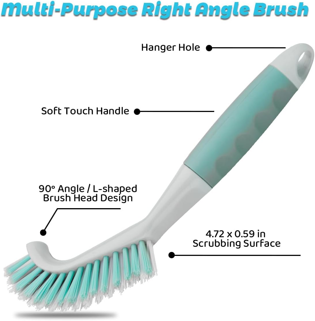 3 Pack Scrub Brush Set, Heavy-Duty Scrub Scrubbing Brushes for Cleaning, Grout Brush with Stiff