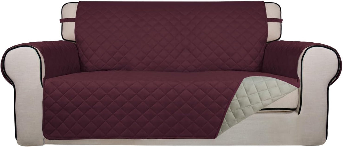 PureFit Reversible Quilted Sofa Cover, Water Resistant Slipcover Furniture Protector, Washable