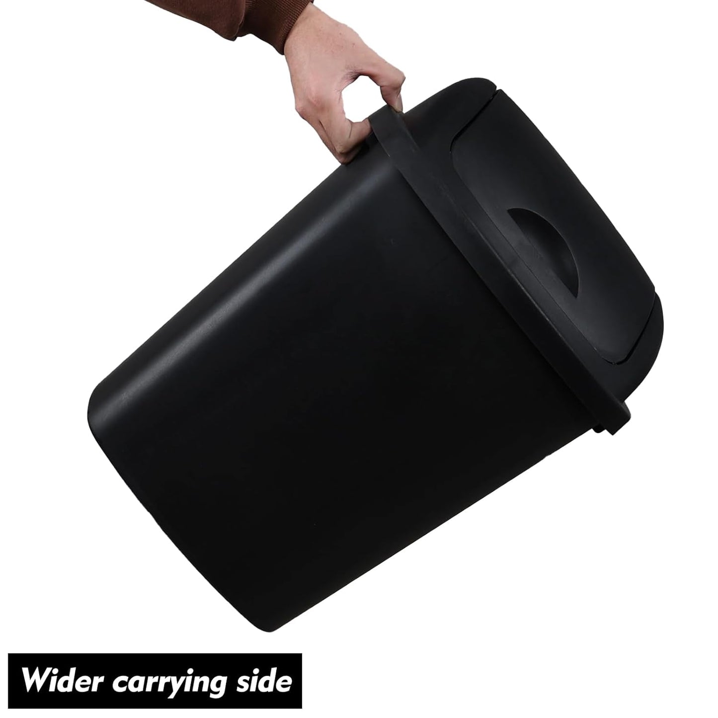 6 Gallon Swing Top Trash Can Outdoor and Indoor Recycle Bin, Plastic Garbage Can with Swing-Lid