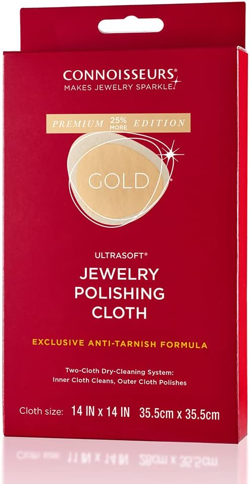 CONNOISSEURS Premium Edition Extra Large Polishing Cloth for Gold Jewelry - Ultrasoft Fabric with