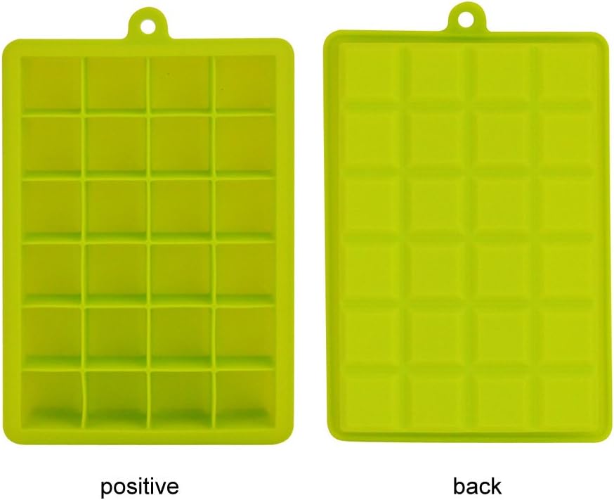 Ice Cube Tray, Silicone Square Ice Trays Easy Release Stackable Ice Cube Mold with Removable Lid