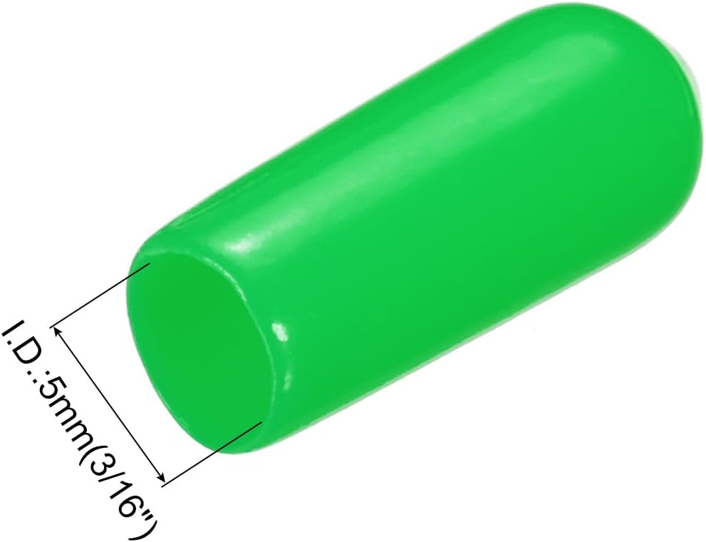 uxcell 20pcs Rubber End Caps 5mm(3/16") ID Vinyl PVC Round Tube Bolt Cap Cover Screw Thread