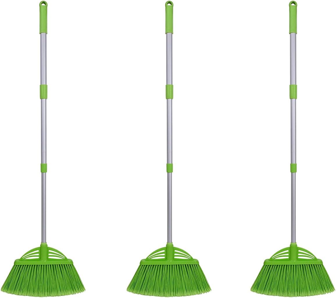 Three-Section Telescopic Aluminum Alloy Rod Long-Handled Broom for Housekeeping Garden Camping