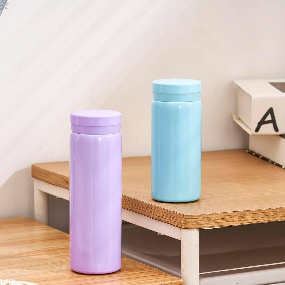 10oz Mini Water Bottle Stainless Steel Thermos Small Flask - Insulated Vacuum, Leak Proof, Keeps