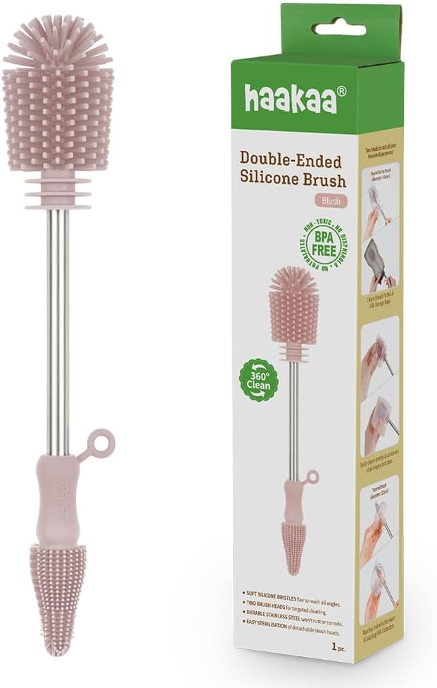 Haakaa Silicone Cleaning Brush Kit – Household Cleaning Brushes for Bottles and Crevices