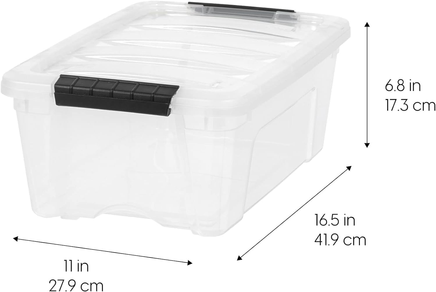 IRIS USA 4-Pack Storage Bins with Lids, 13 Quart, Made in USA Stackable See-Through Organizing