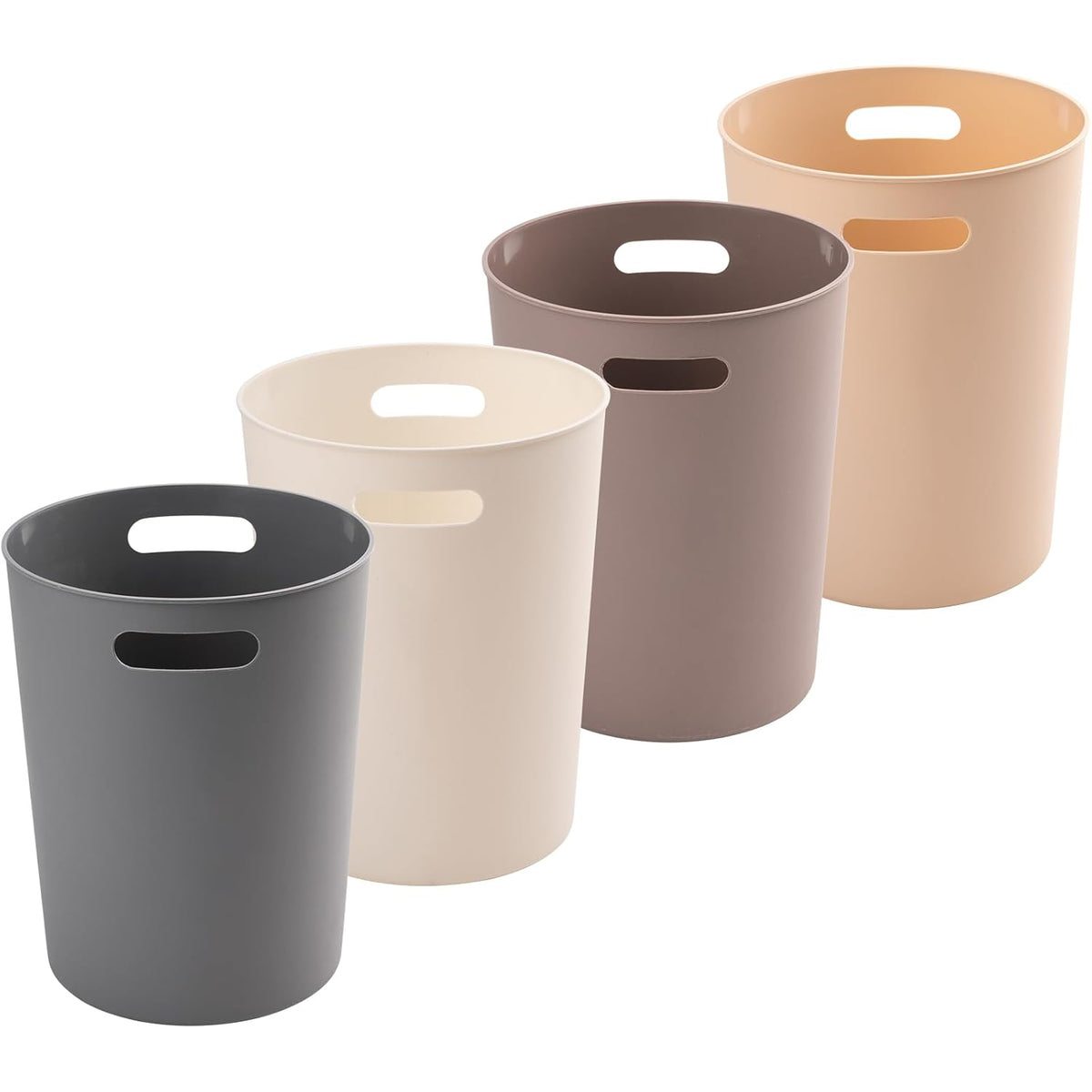 4 Pack Small Trash Can for Bathroom - 3 Gallon/12-Liter Wastebasket, Round Plastic Garbage