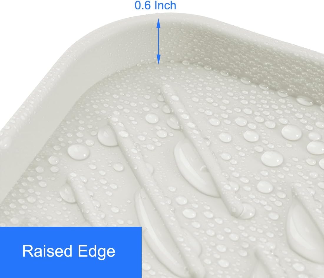 Sponge Holder with Drain Spout, Silicone Sponge Tray for Kitchen Sink, Rubber Soap Dish for Shower