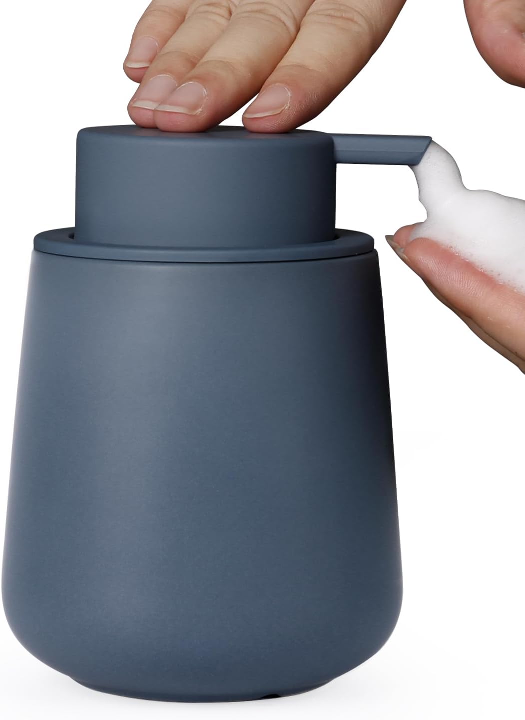 INGOFIN Ceramic Foaming Soap Dispenser - 12 oz Foam Hand Soap Dispenser Bathroom, Ceramic Dish Soap