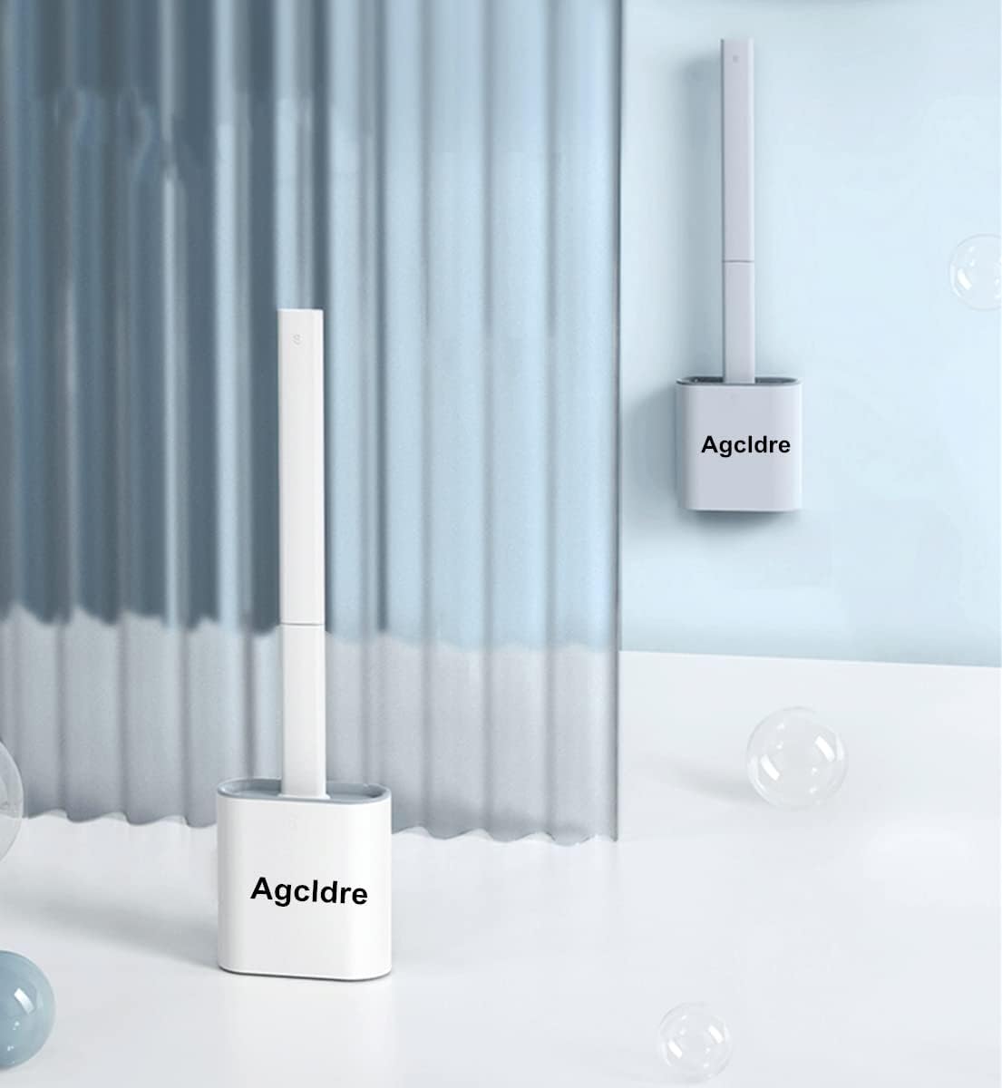 Toilet Brush with Holder Silicone Toilet Brush and Cleaning Brush for Household Bathroom Toliet