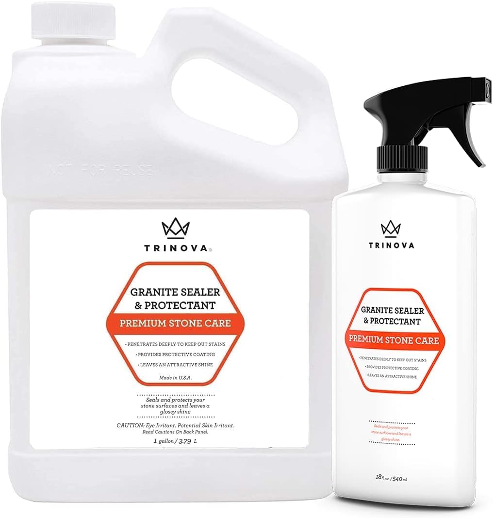 TriNova Granite Sealer & Protectant 18 oz & Gallon Refill Bundle - Guard Your Premium Stone