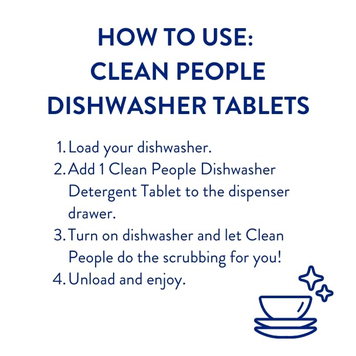 The Clean People Dishwasher Tablets - Cuts Grease & Rinses Sparkling Clean - Residue-Free