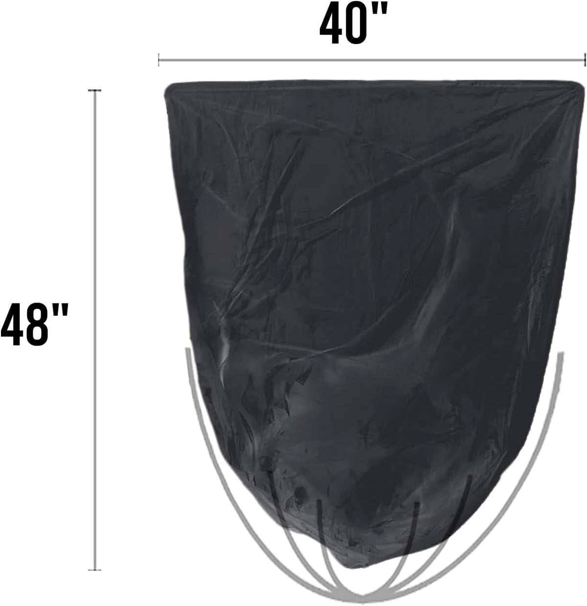 40-45 Gallon Lawn & Leaf Trash Bags, 50 Count Bulk, Black Garbage bags, Multi-purpose Trash Can Bin
