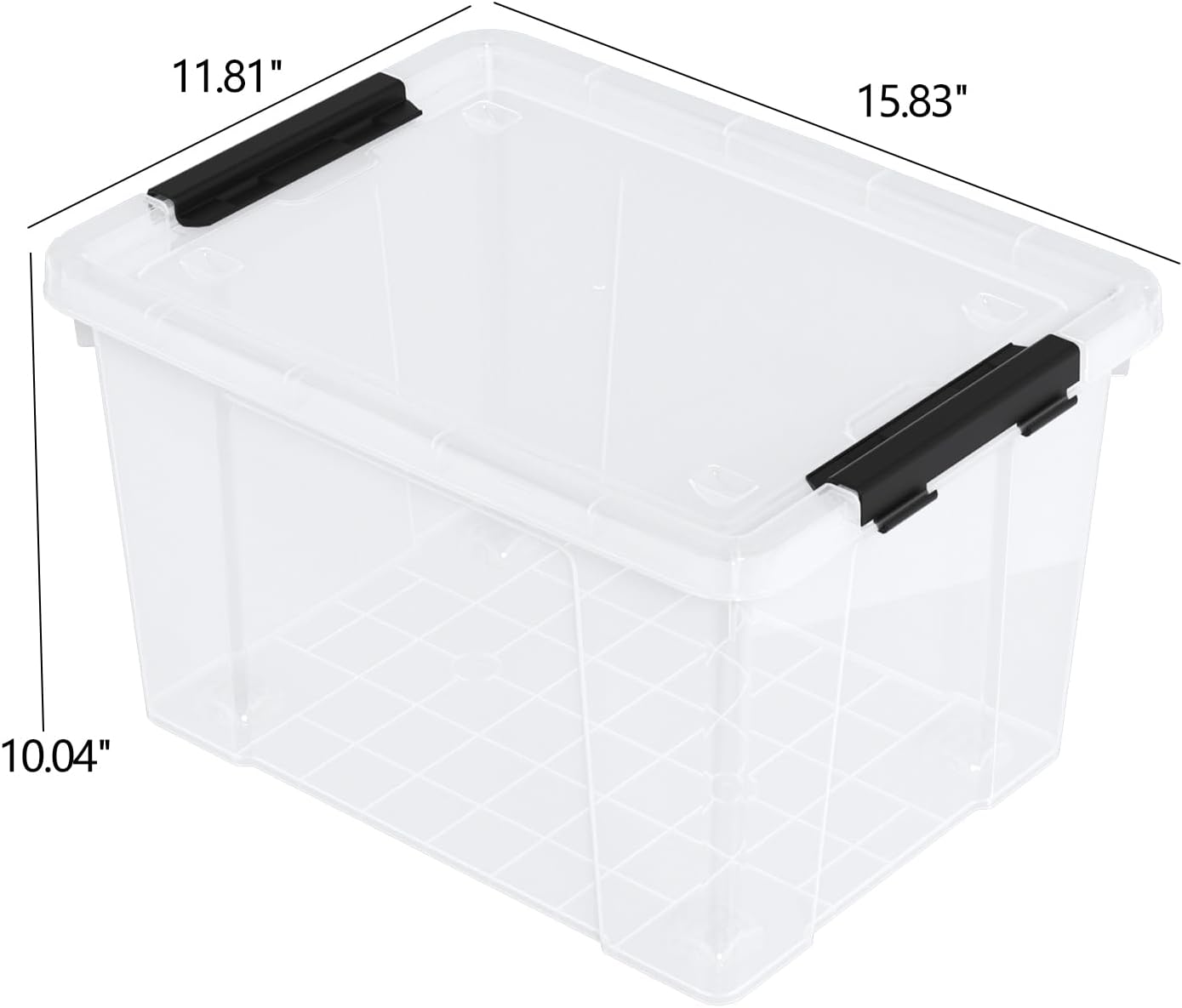 4 Pack 22 Quart Latch Box, Clear Home Organization Containers Bin with Lid, Buckle Up Storage Box