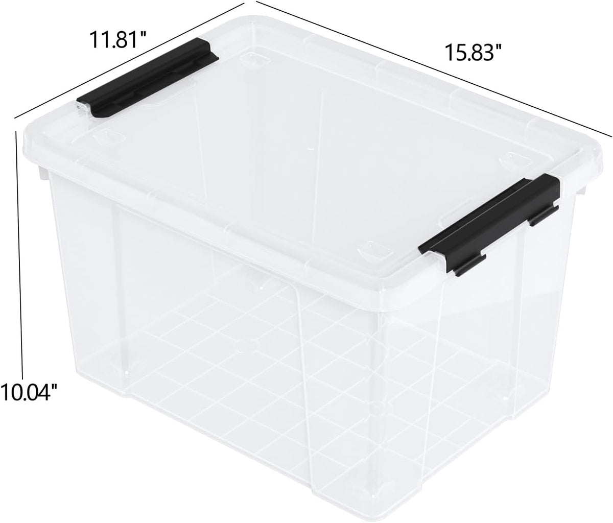 4 Pack 22 Quart Latch Box, Clear Home Organization Containers Bin with Lid, Buckle Up Storage Box