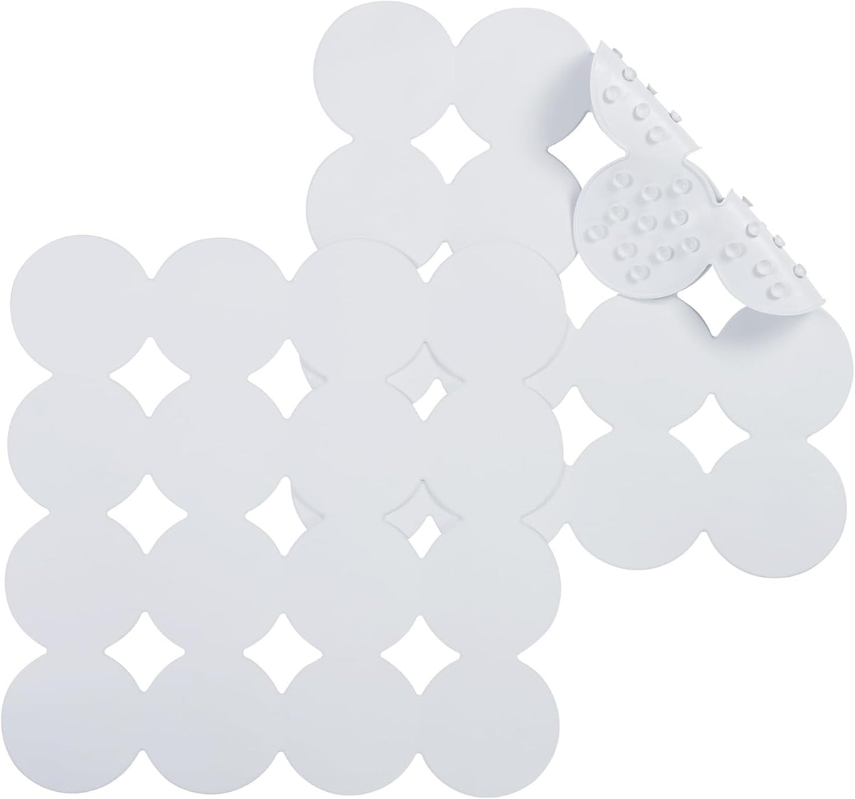 Square Shower Mat Nonslip - 2PCS Rubber Bathtub Mat with Suction Cups for Inside Shower Bathroom