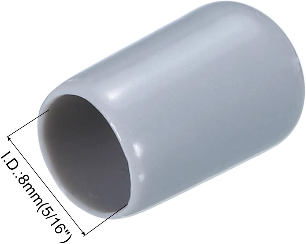 uxcell 20pcs Rubber End Caps 8mm(5/16") ID Vinyl PVC Round Tube Bolt Cap Cover Screw Thread