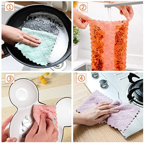 Hypermotion Microfiber Cleaning Cloth, Kitchen Towels, Double-Sided Microfiber Towel Lint Free