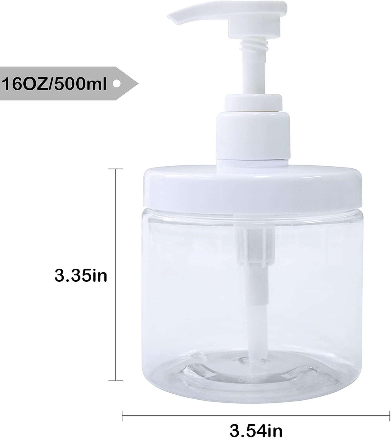 Cosywell Pump Bottle Dispenser Plastic Refillable Bottles Wide Mouth Jar Style Empty Bathroom