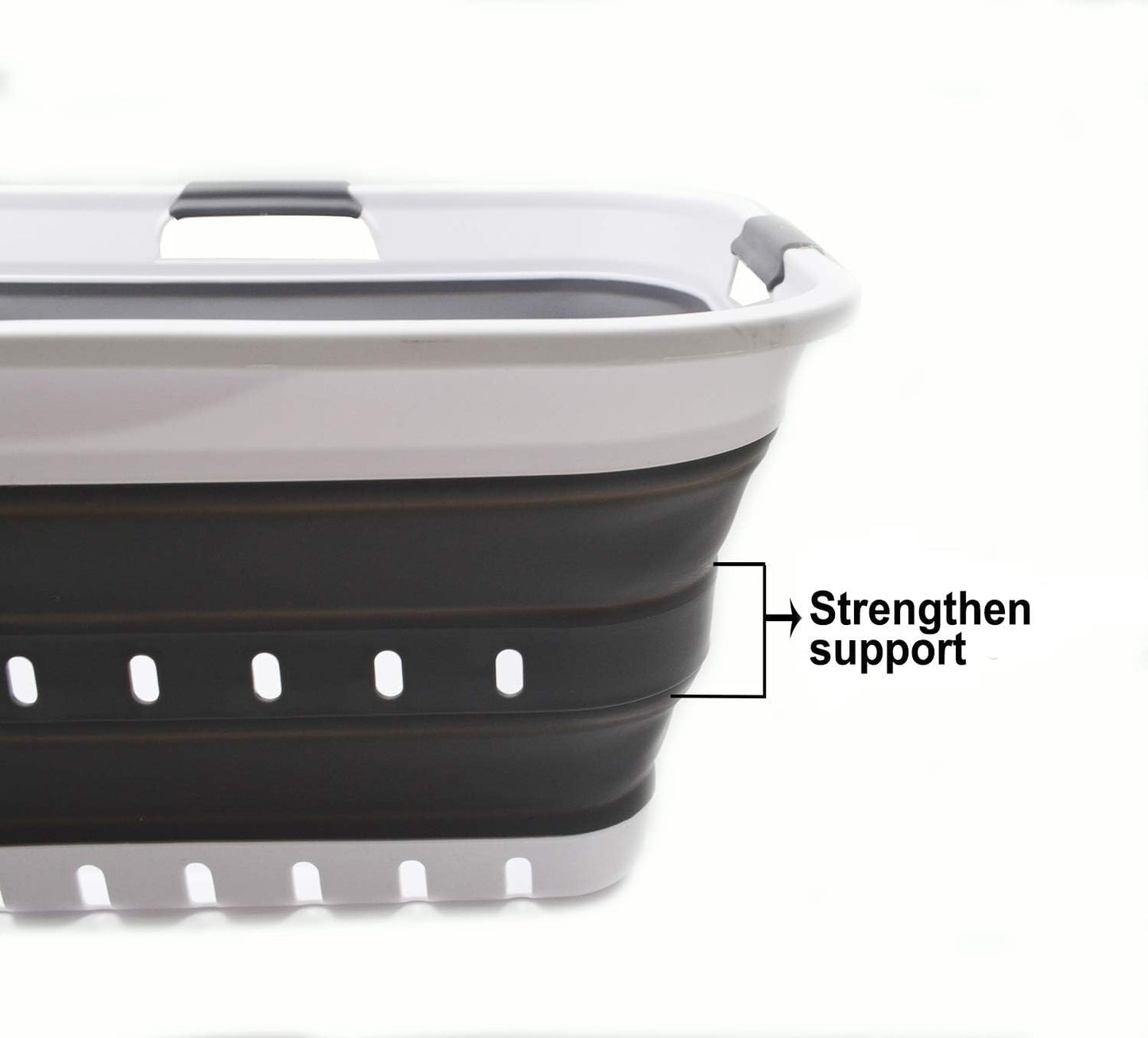 SAMMART 42L (11 gallon) Collapsible Plastic Laundry Basket - Foldable Pop Up Storage