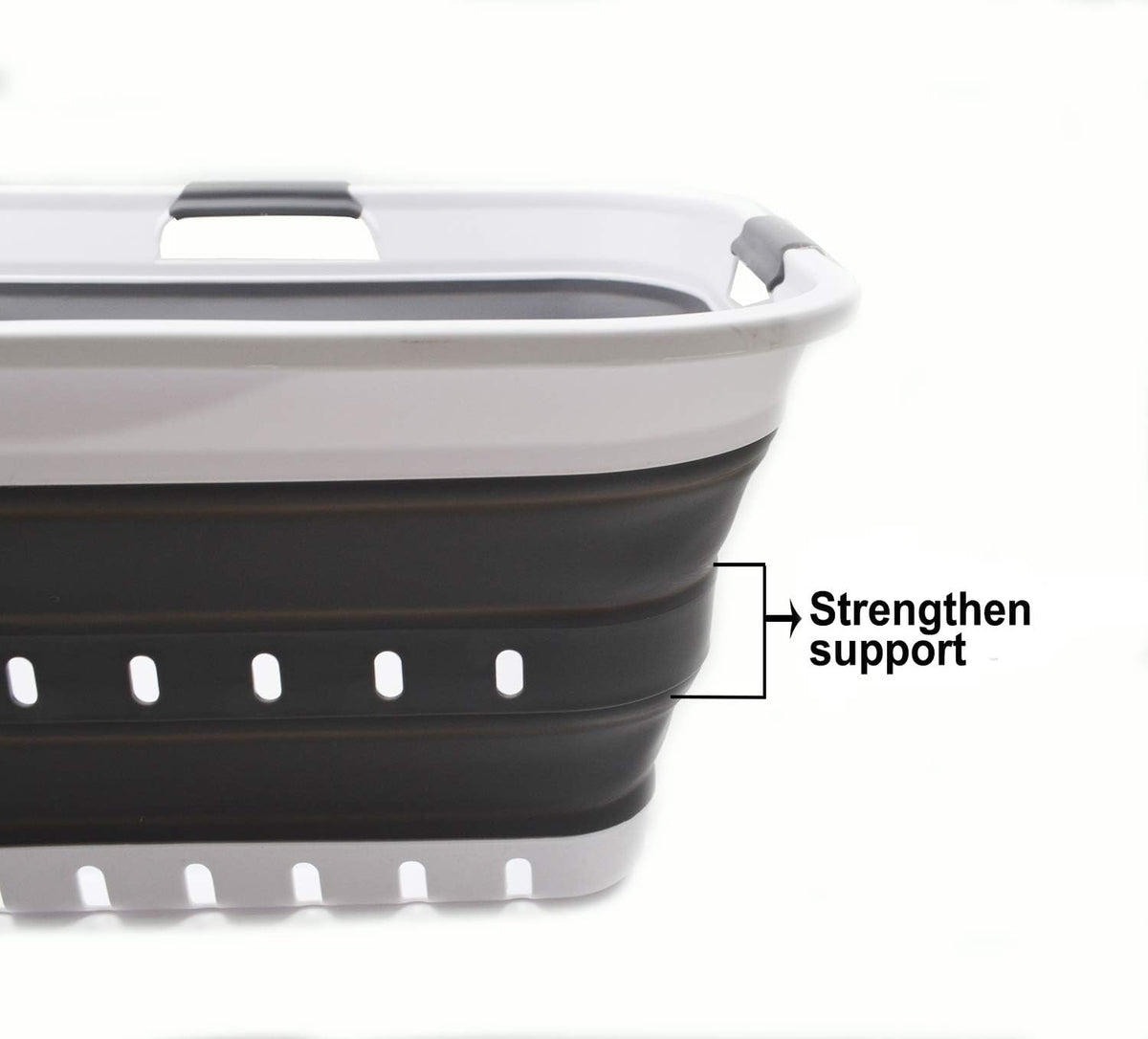 SAMMART 42L (11 gallon) Collapsible Plastic Laundry Basket - Foldable Pop Up Storage