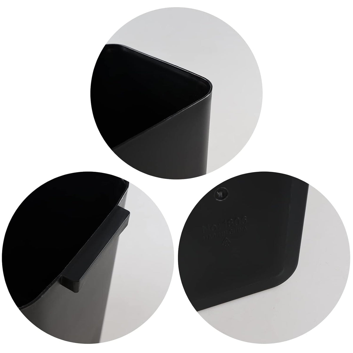 Gainhope 3-Pack 4.5 Gallon Plastic Small Trash Can Wastebasket, Black Garbage Container Bin for