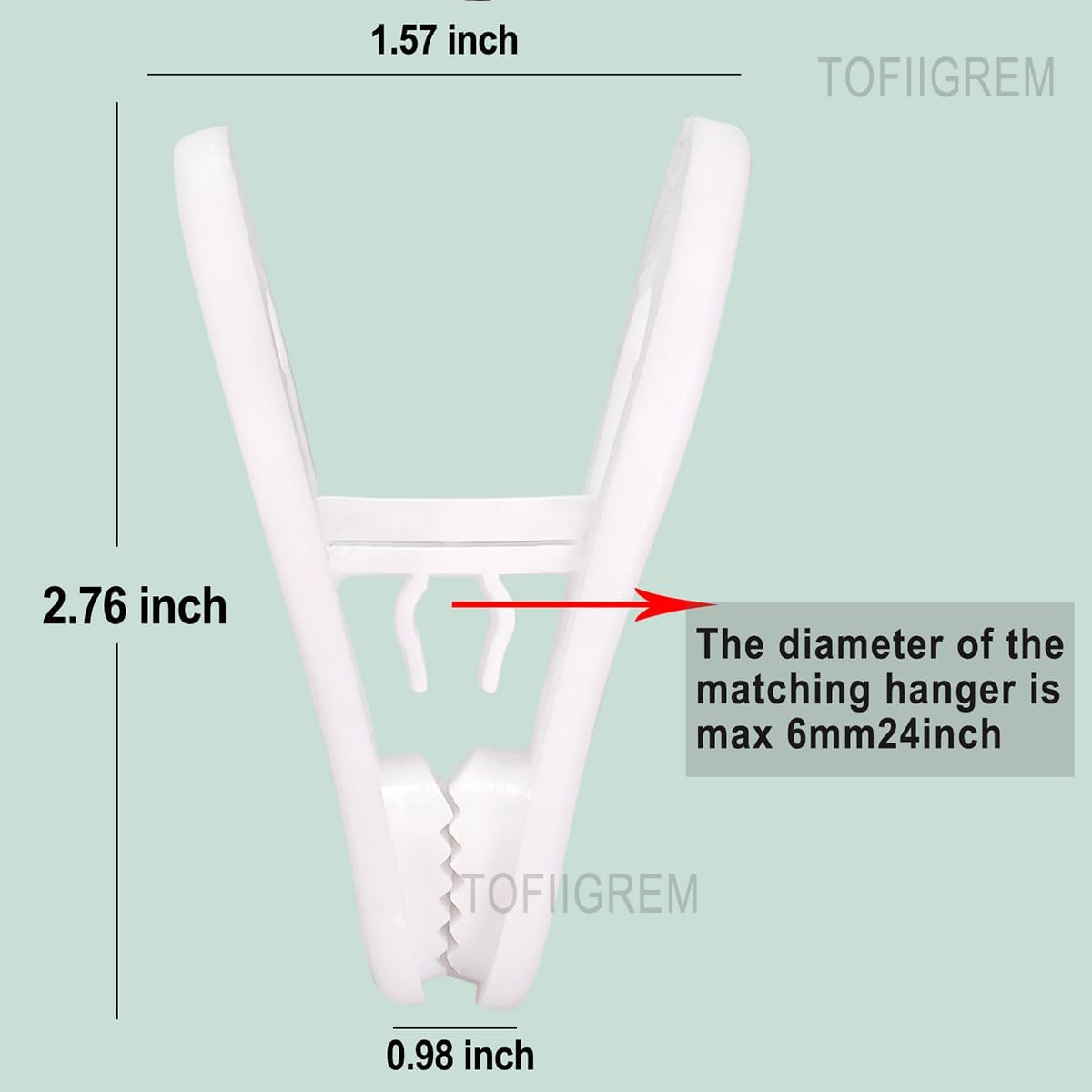 White Hanger Clips 60 Pack, Multi-Purpose Plastic Hangers Clips Perfect for Plastic Velvet Hangers