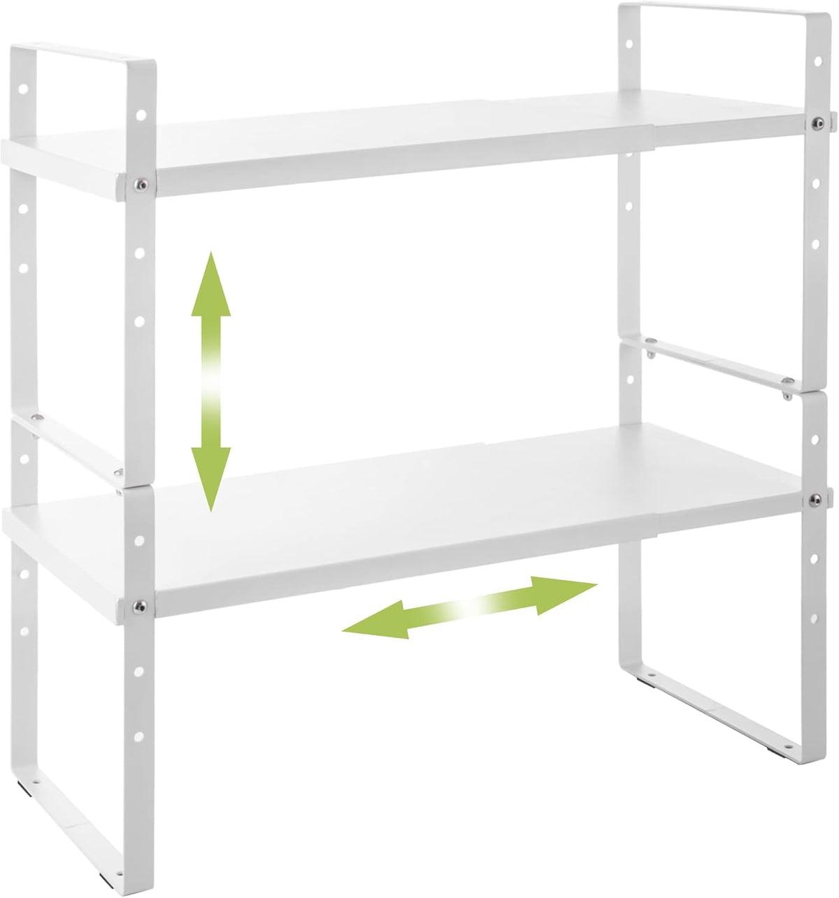Expandable Cabinet Shelf Organizer Rack, Stackable Kitchen Counter Storage Shelves Stand