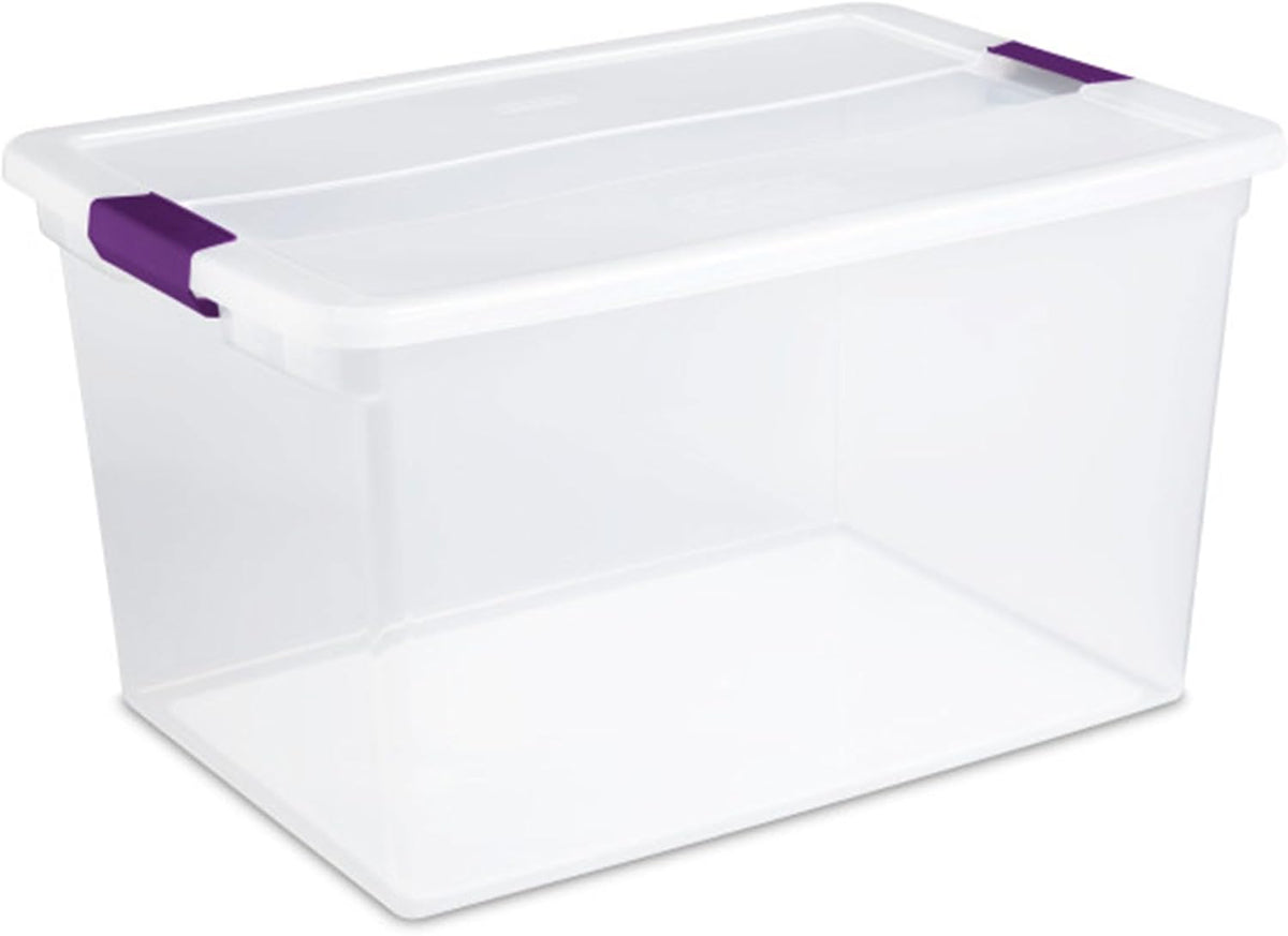 Sterilite 24-Pack 66 Quart ClearView Latch Box, Stackable Organizer Bins with Latching Lids - Clear