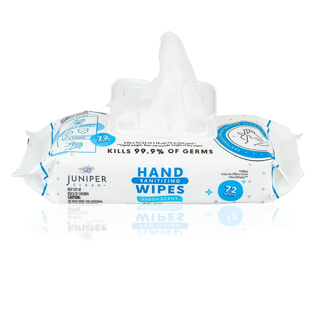 1 Pack Hand Sanitizing Wipes, Alcohol Free 72 Count Disposable Hand Sanitizer Wipes, Fresh Scent