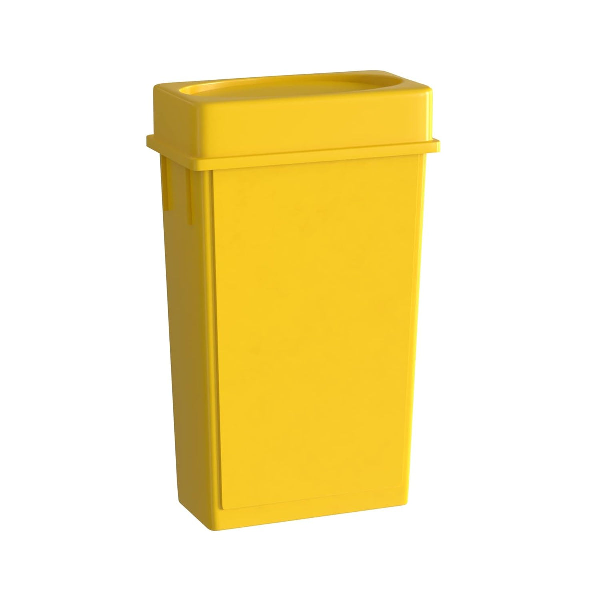 23 Gallon Yellow Slim Jim Trash Can with Drop Shot Lid