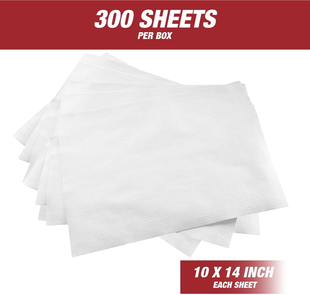 26029 Prep Wipe WHITE Lint Free Cleaning Towels Pack of 300 Sheets, 10" x 14" (1 Box)